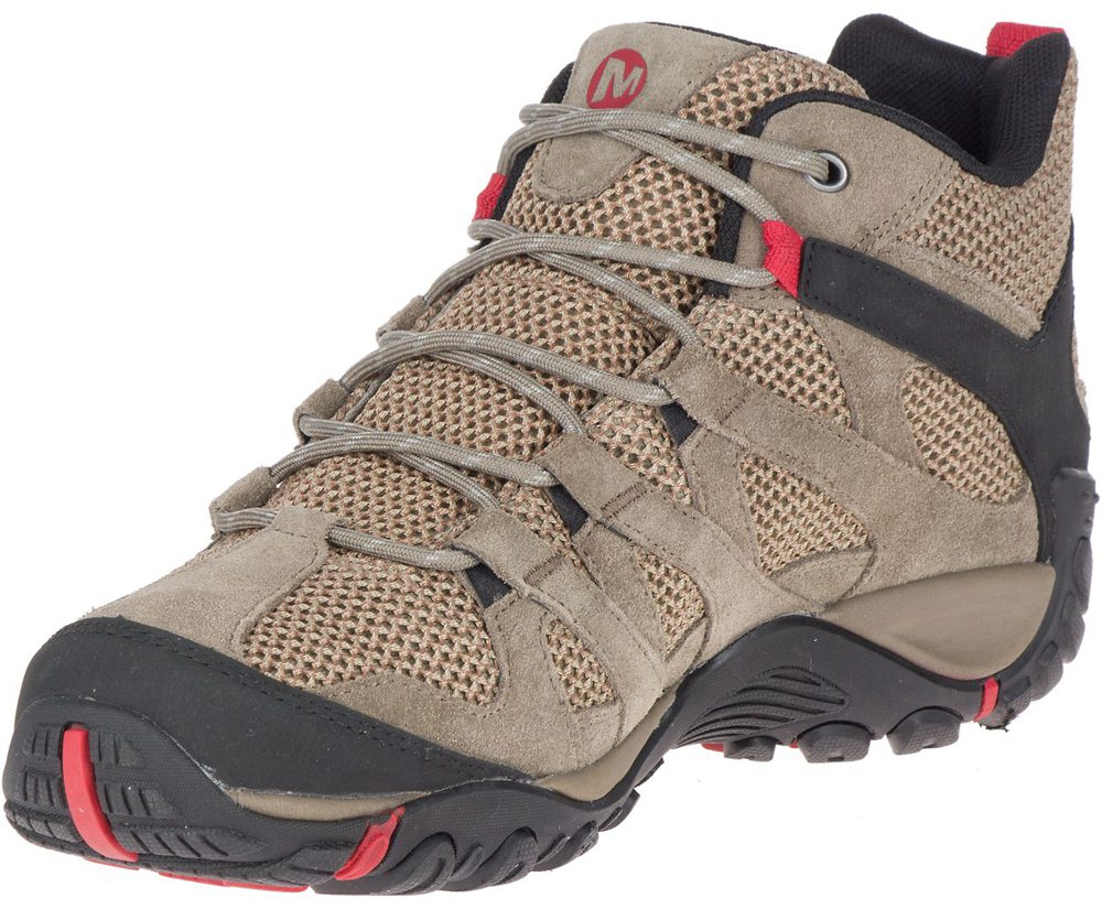 Kozaki Merrell Męskie Brązowe - Alverstone Mid Waterproof - 813540-IEG